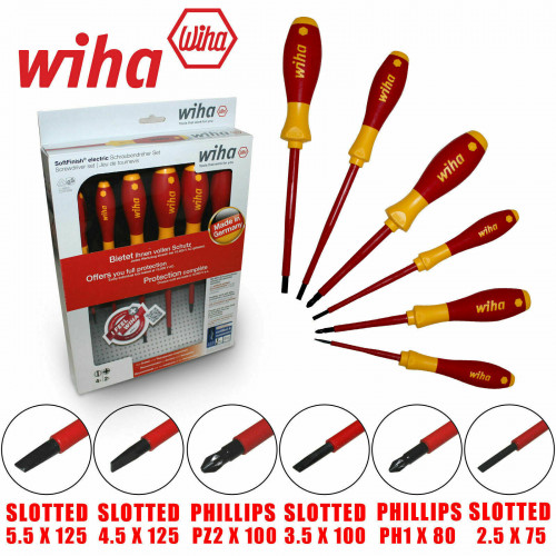 Wiha VDE Slot & Pozi Soft Finish Screwdriver 6 Piece Set