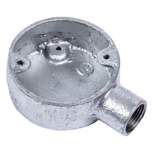 25mm 1 Way Stop End Galvanised Conduit Box x1