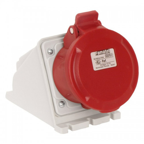 Famatel 32A 4 Pin 415V IP44 Surface Socket