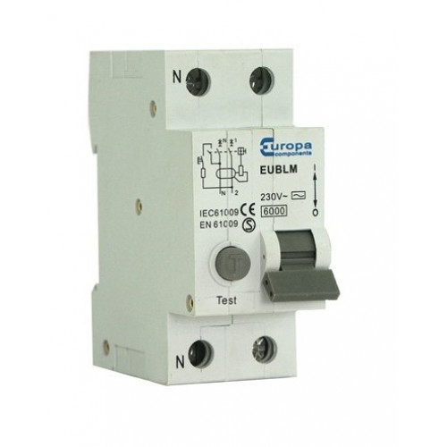 Europa EUBLM16B30 16amp Type B 6kA Double Pole RCBO