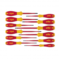 Wiha SoftFinish® SlimFix VDE Slim Screwdriver Set, 12 Piece 1000V AC