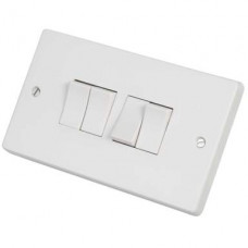 Crabtree 10A 4 Gang 2 Way Light Switch White