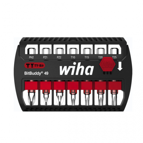 Wiha BitBuddy® TY Phillips, Pozidriv and TORX® 8 Piece Bit Set, 49mm