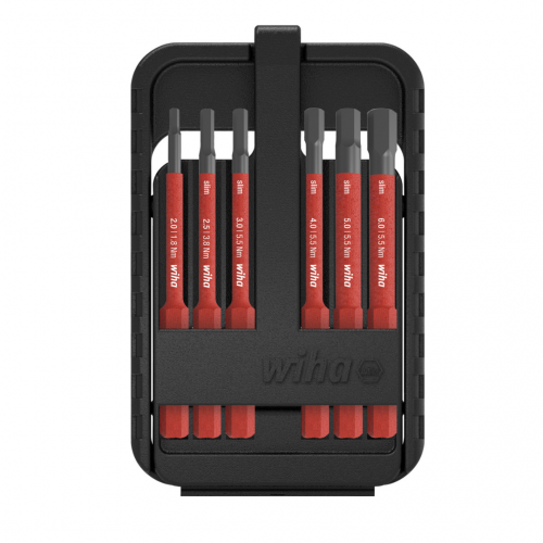 Wiha 6 Piece slimBit Hex Electric Bit Set & Holder