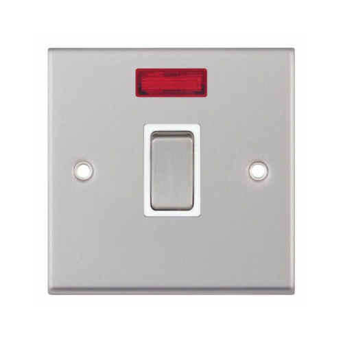 Selectric 7MPRO-116 Satin Chrome 1 Gang 20A DP Switch with Neon and White Insert