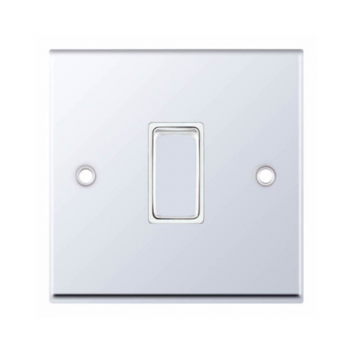 Selectric 7MPRO-301 Polished Chrome 1 Gang 10A 2 Way Switch with White Insert