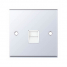 Selectric 7MPRO-338 Polished Chrome 1 Gang Telephone Master Socket with White Insert