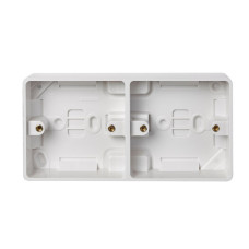 Crabtree 9044 Capital White Moulded 2 x 1 Gang Dual Surface Mounting Box 29mm