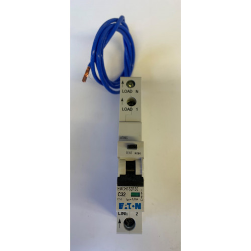 Eaton 32A 30mA Type C Single Pole 10kA RCBO