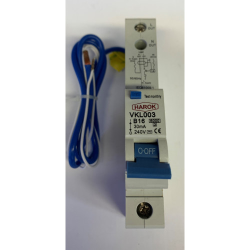 Harok 16A 30mA Type B Single Pole 10kA RCBO (Brand New Boxed)