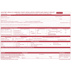 Docs Store Electrical Vehicle Charging Point Installation Certificate BS 7671: 2018+A2:2022 Pack of 5