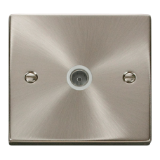 1G COAXIAL TV SOCKET O/LET WHITE INSERT