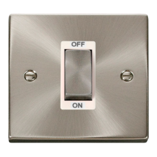 Click Deco Ingot 1 Gang 45A DP Switch White Victorian Sat Chrome