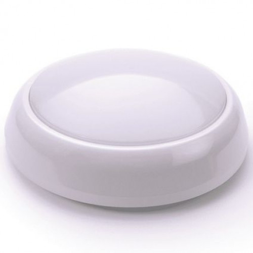 Hispec Pacific 15W LED Decorative Round Bulkhead with Emergency Sensor, 4000K, 1200lm, IP65, White