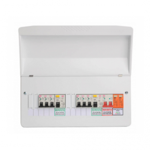 Fusebox SPD 10 Way Split 2X80A Rcd +MCBs