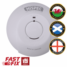 Hispec Radio Frequency Mains Smoke Detector with 10yr Rechargeable Lithium Battery Backup RF10-PRO