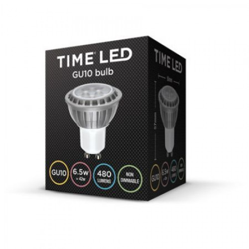 Time GU10 6.5w Non Dimmable 480Lm Warm White Bulb