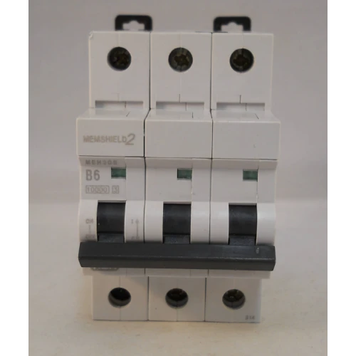 MEM MCB 6 Amp Triple Pole 3 Phase Breaker Type B 6A B6 Memshield 2 (Brand New)