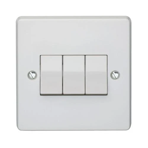 Crabtree Plate Light Switch 3G 2Way SP 10A