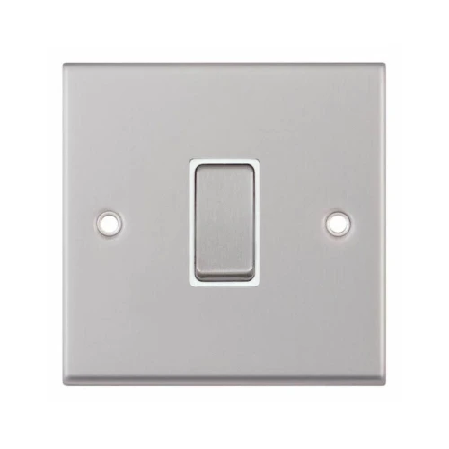 Selectric 7MPRO-107 Satin Chrome 1 Gang 10A Intermediate Switch with White Insert