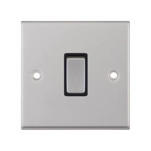 Selectric 7MPRO-201 Satin Chrome 1 Gang 10A 2 Way Switch with Black Insert