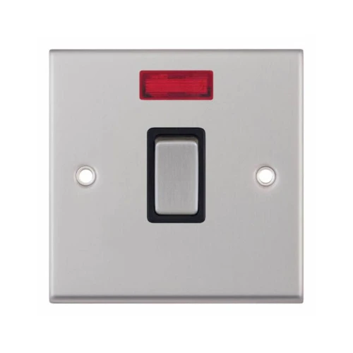 Selectric 7MPRO-216 Satin Chrome 1 Gang 20A DP Switch with Neon and Black Insert
