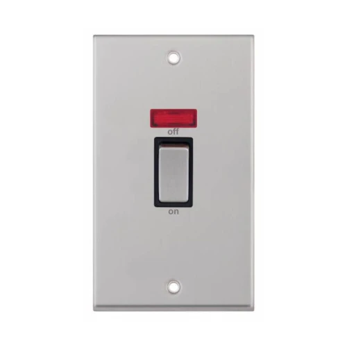 Selectric 7MPRO-218 Satin Chrome 2 Gang 45A DP Switch with Neon and Black Insert