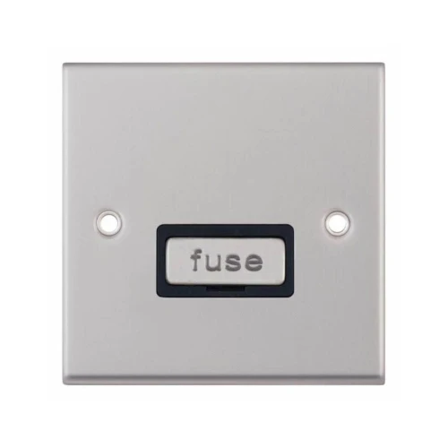 Selectric 7MPRO-227 Satin Chrome 13A Fused Connection Unit with Black Insert