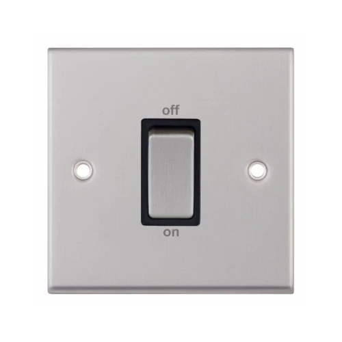 Selectric 7M-Pro Satin Chrome 1 Gang 45A DP Switch with Black Insert