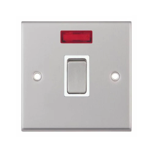 Selectric 7MPRO-116 Satin Chrome 1 Gang 20A DP Switch with Neon and White Insert
