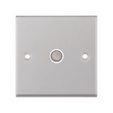 Selectric 7MPRO-133 Satin Chrome 1 Gang TV Socket with White Insert