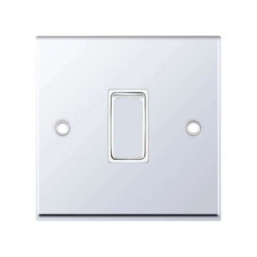 Selectric 7MPRO-301 Polished Chrome 1 Gang 10A 2 Way Switch with White Insert