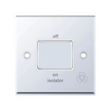 Selectric 7MPRO-308 Polished Chrome 1 Gang 10A 3 Pole Fan Isolator Switch with White Insert