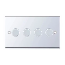 Selectric 7M-Pro Polished Chrome 4 Gang 400W 2 Way Dimmer Switch