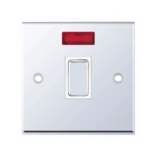 Selectric 7MPRO-316 Polished Chrome 1 Gang 20A DP Switch with Neon and White Insert