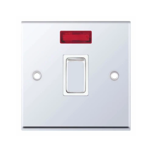 Selectric 7MPRO-316 Polished Chrome 1 Gang 20A DP Switch with Neon and White Insert
