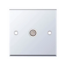 Selectric 7MPRO-333 Polished Chrome 1 Gang TV Socket with White Insert