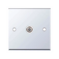 Selectric 7MPRO-335 Polished Chrome 1 Gang Satellite Socket with White Insert