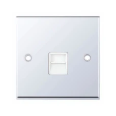 Selectric 7MPRO-338 Polished Chrome 1 Gang Telephone Master Socket with White Insert