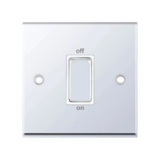 Selectric 7M-Pro Polished Chrome 1 Gang 45A DP Switch with White Insert