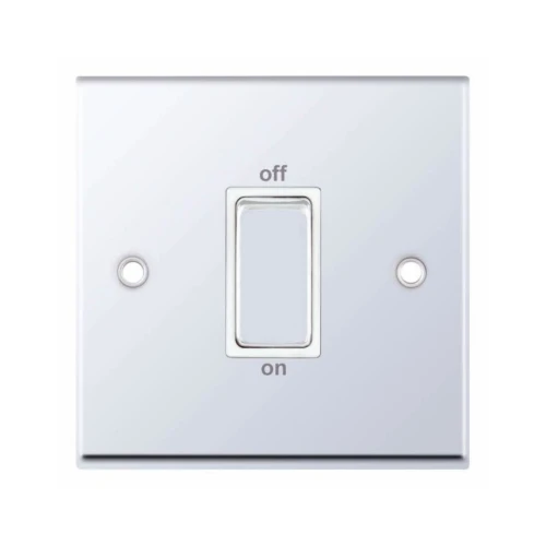 Selectric 7M-Pro Polished Chrome 1 Gang 45A DP Switch with White Insert