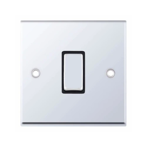 Selectric 7MPRO-507 Polished Chrome 1 Gang 10A Intermediate Switch with Black Insert
