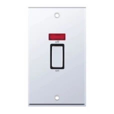 Selectric 7MPRO-518 Polished Chrome 2 Gang 45A DP Switch with Neon and Black Insert
