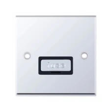 Selectric 7MPRO-527 Polished Chrome 13A Fused Connection Unit with Black Insert