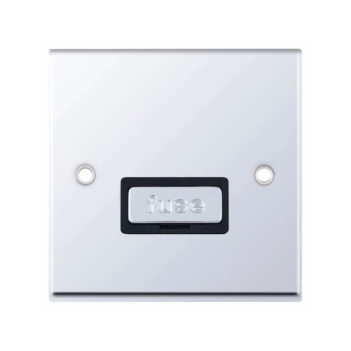 Selectric 7MPRO-527 Polished Chrome 13A Fused Connection Unit with Black Insert