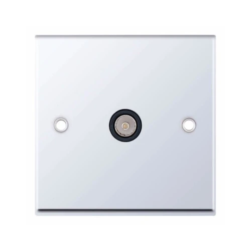 Selectric 7MPRO-533 Polished Chrome 1 Gang TV Socket with Black Insert