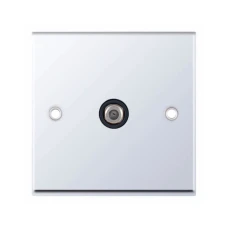 Selectric 7MPRO-535 Polished Chrome 1 Gang Satellite Socket with Black Insert