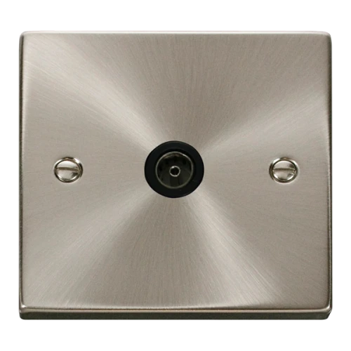 1G COAXIAL TV SOCKET O/LET BLACK INSERT