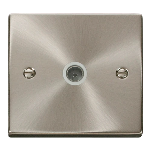 1G COAXIAL TV SOCKET O/LET WHITE INSERT