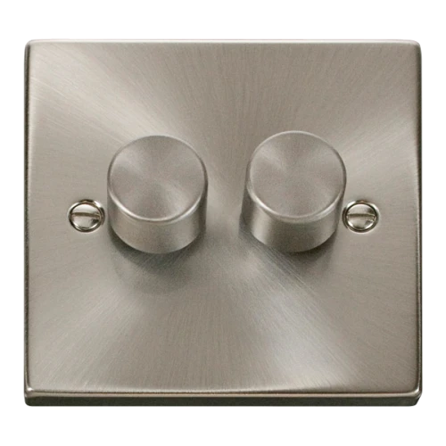 2G 2W 400W PUSH DIMMER SWITCH SATIN CHRO
